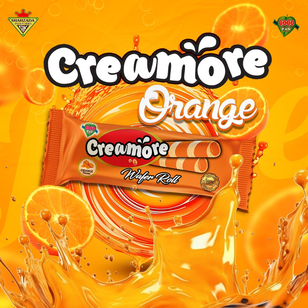 CREAMORE Orange Wafer Rolls Rs 10 (24 Pcs)