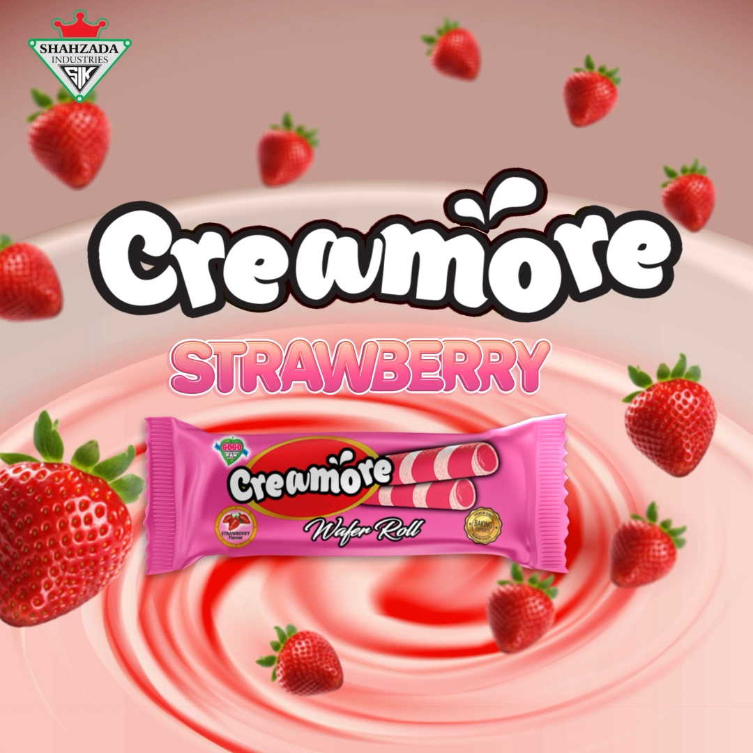 CREAMORE Strawberry Wafer Rolls Rs 10 (24 Pcs)